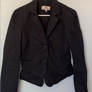Black blazer with ruffle details